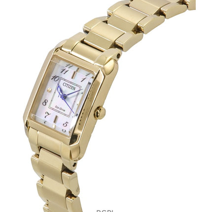 Citizen L Gold Tone Rostfritt Stål Pärlemorskiva Eco-Drive EW5602-81D Damklocka