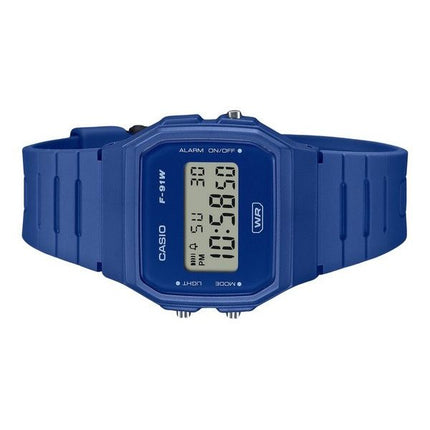 Casio POP Digital Blue Bio Based Resin Strap Quartz F-91WB-2A1 unisexklocka