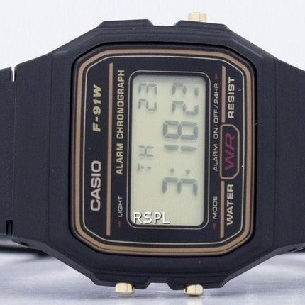 Casio Alarm Chronograph Digital F-91WG-9S mäns klockor