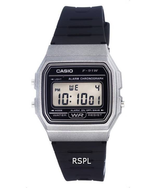 Casio Digital Resin Black Dial Quartz F-91WM-1B F91WM-1B Herrklocka