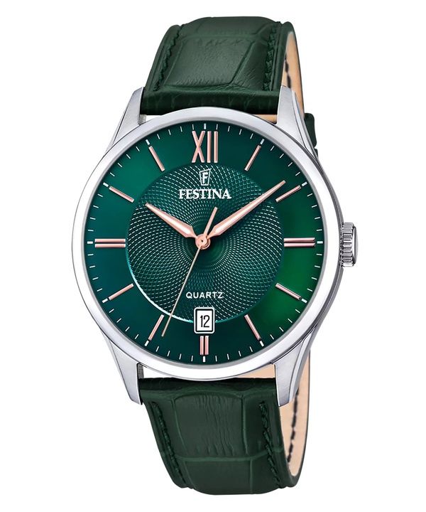 Festina Classics Läderrem Grön Urtavla Quartz F20426-7 Herrklocka
