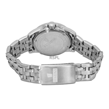 Festina Classic rostfritt stål blå urtavla kvarts F20455-3 100M damklocka