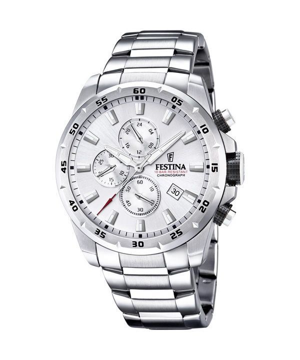Festina Chrono Sport rostfritt stål Silver Urtavla Quartz F20463-1 100M herrklocka