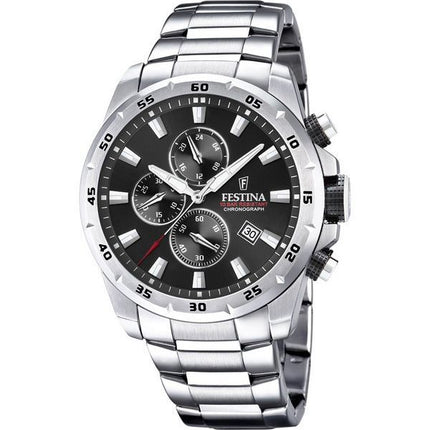 Festina Sport Chronograph Rostfritt stål Svart Urtavla Quartz F20463-4 100M herrklocka
