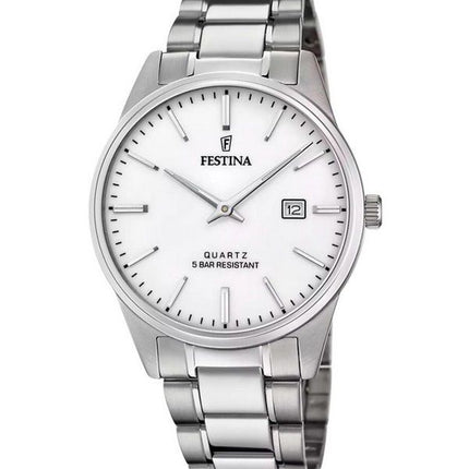 Festina Classic Rostfritt stål Vit Urtavla Quartz F20511-2 Herrklocka