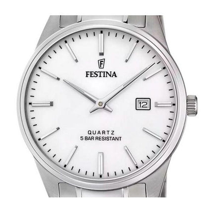 Festina Classic Rostfritt stål Vit Urtavla Quartz F20511-2 Herrklocka
