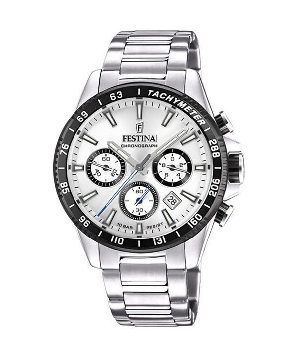 Festina Timeless Chronograph Rostfritt stål Silver Urtavla Quartz F20560-1 100M herrklocka