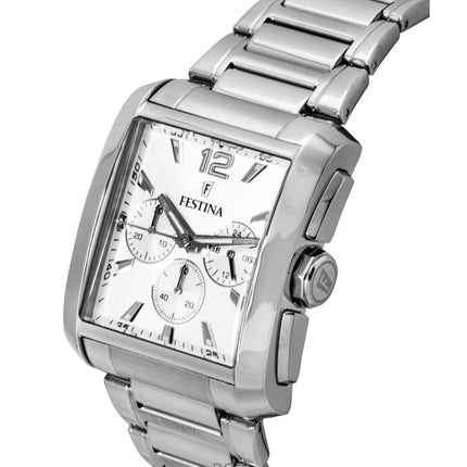 Festina Kronograf Rostfritt Stål Silverfärgad Urtavla Quartz F20635-1 Herrklocka