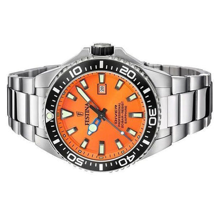 Festina Diver Rostfritt stål Orange Urtavla Quartz F20663-4 200M herrklocka