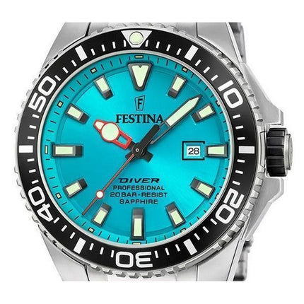 Festina Diver Rostfritt stål Turkos Urtavla Quartz F20663-5 200M herrklocka
