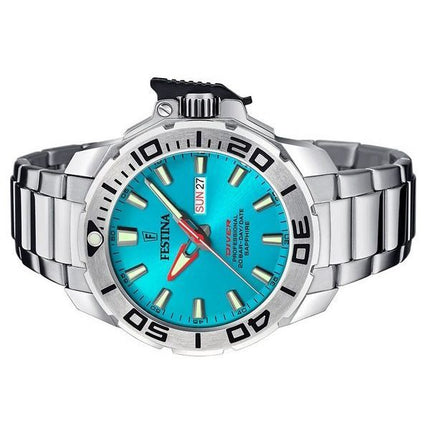 Festina Diver Rostfritt stål Turkos Urtavla Quartz F20665-6 200M Herrklocka med extra rem