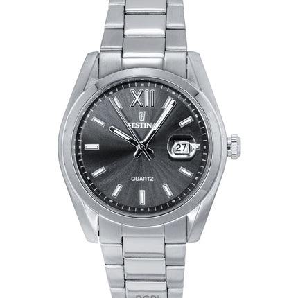 Festina Classic rostfritt stål grå urtavla kvarts F20707-3 herrklocka