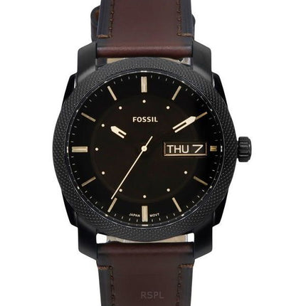 Fossil Machine Läderrem Brun Urtavla Quartz FS5901 Herrklocka