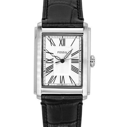 Fossil Carraway läderarmband silverfärgad urtavla kvarts FS6078 herrklocka