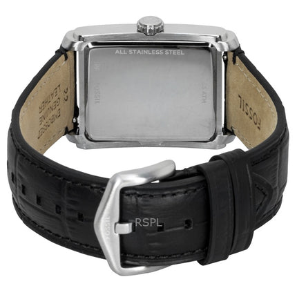 Fossil Carraway läderarmband silverfärgad urtavla kvarts FS6078 herrklocka