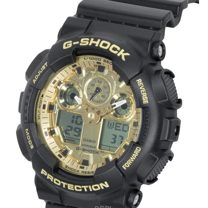 Casio G-Shock resinrem analog digital guld urtavla kvarts GA-100GGB-1A9 200M herrklocka