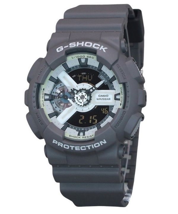Casio G-Shock Hidden Glow Series Analog Digital Resin Armband Grå Urtavla Quartz GA-110HD-8A 200M herrklocka