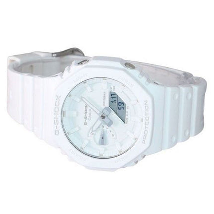Casio G-Shock Ton-i-Ton Analog Digital Resin Armband Vit Urtavla Quartz GA-2100-7A7 Herrklocka