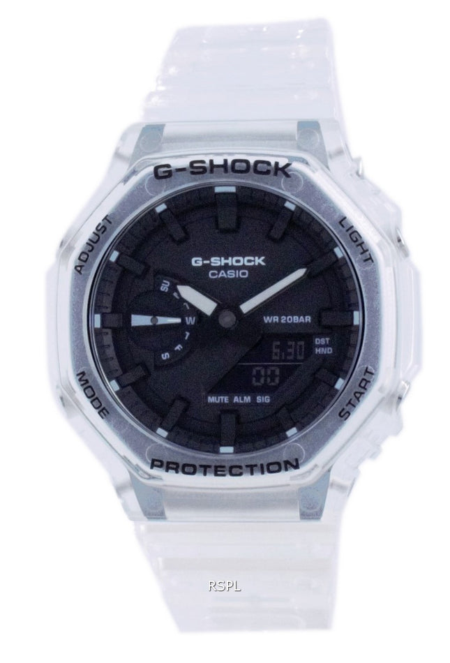 Casio G-Shock Skeleton Transparent Diver's Analog Digital Quartz GA-2100SKE-7A GA2100SKE-7 200M Herrklocka