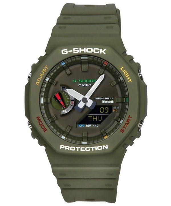 Casio G-Shock Analog Digital Smartphone Link Bluetooth Green Dial Solar GA-B2100FC-3A 200M herrklocka