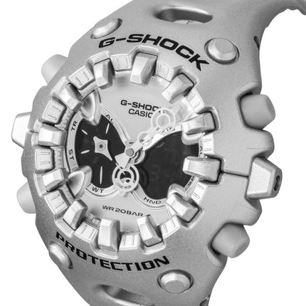 Casio G-Shock analog digital resinrem silverfärgad urtavla kvarts GA-V01A-8A 200M unisexklocka