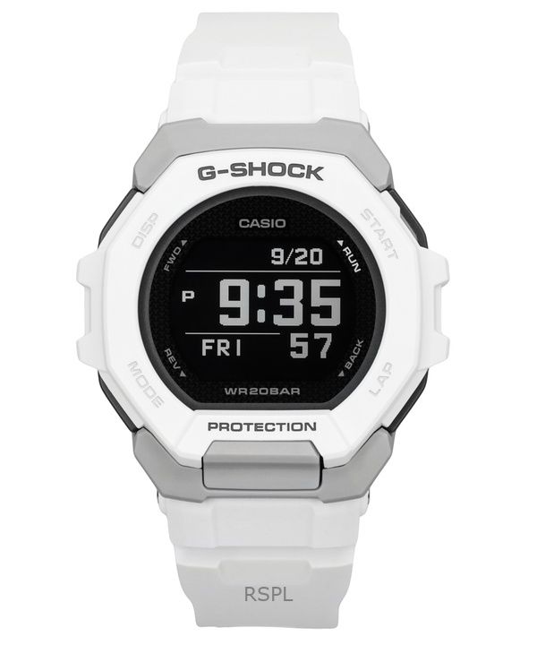 Casio G-Shock G-Squad Digital Smartphone Link Vit Bio-baserat harts Quartz GBD-300-7 200M herrklocka