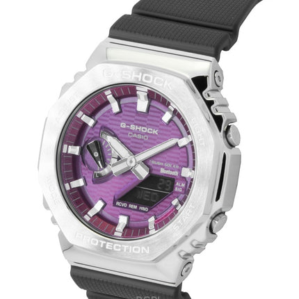 Casio G-Shock G-Steel biobaserat hartsarmband smartphonelänk analog digital rosa urtavla solcellsdriven GBM-2100A-4B 200M herrklocka