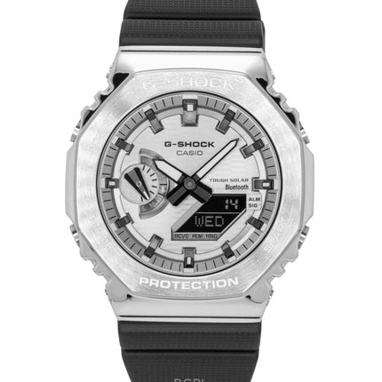 Casio G-Shock G-Steel biobaserat hartsarmband smartphonelänk analog digital grå urtavla solcellsdriven GBM-2100A-8B 200M herrklocka