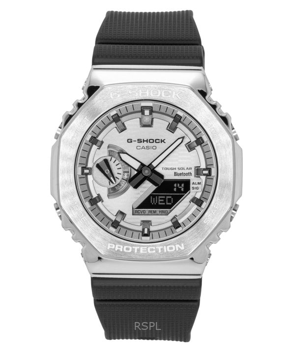 Casio G-Shock G-Steel biobaserat hartsarmband smartphonelänk analog digital grå urtavla solcellsdriven GBM-2100A-8B 200M herrklocka