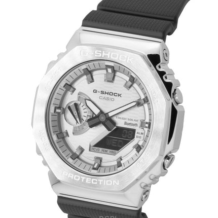 Casio G-Shock G-Steel biobaserat hartsarmband smartphonelänk analog digital grå urtavla solcellsdriven GBM-2100A-8B 200M herrklocka
