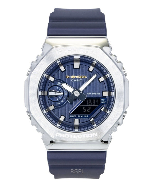 Casio G-Shock G-Steel analog digital begränsad upplaga blå urtavla kvarts GM-2110SH-2A 200M herrklocka