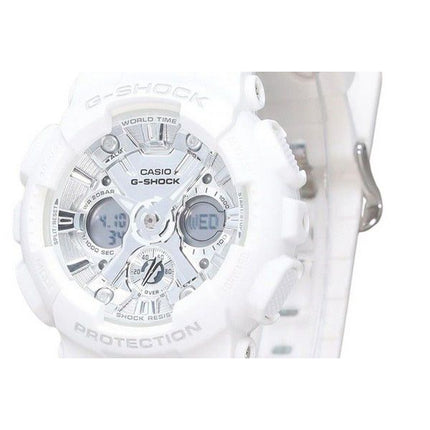 Casio G-Shock Analog Digital Bio Based White Resin Armband Silver Urtavla Quartz GMA-S120VA-7A 200M Damklocka