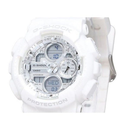 Casio G-Shock Analog Digital Bio Based White Resin Armband Silver Urtavla Quartz GMA-S140VA-7A 200M Damklocka