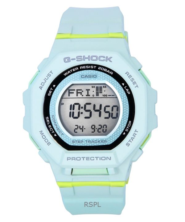 Casio G-Shock G-Squad Digital Smartphone Link Blekgrön Biobaserad Harts Quartz GMD-B300-3 200M Damklocka