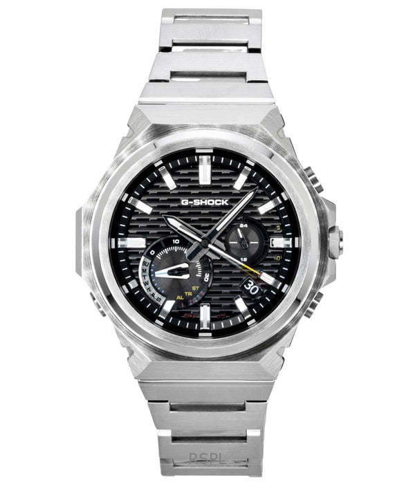 Casio G-Shock G-Steel analog smartphone-länk rostfritt stål svart urtavla solcellsdriven GST-B1000D-1A 200M herrklocka