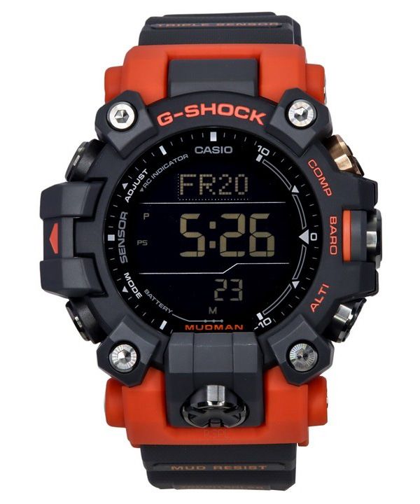 Casio G-Shock Mudman Master Of G-Land Digital orange och svart hartsrem Solar GW-9500-1A4 200M herrklocka