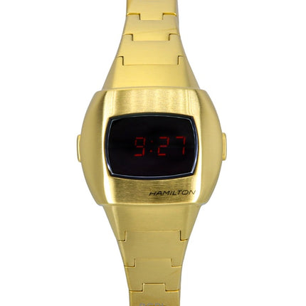 Hamilton American Classic PSR 74 Guldfärgad rostfritt stål röd urtavla Quartz H52314130 100M Unisexklocka