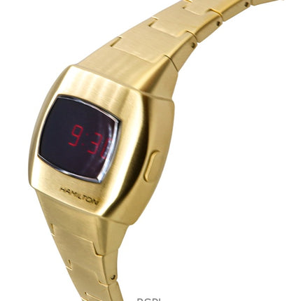 Hamilton American Classic PSR 74 Guldfärgad rostfritt stål röd urtavla Quartz H52314130 100M Unisexklocka