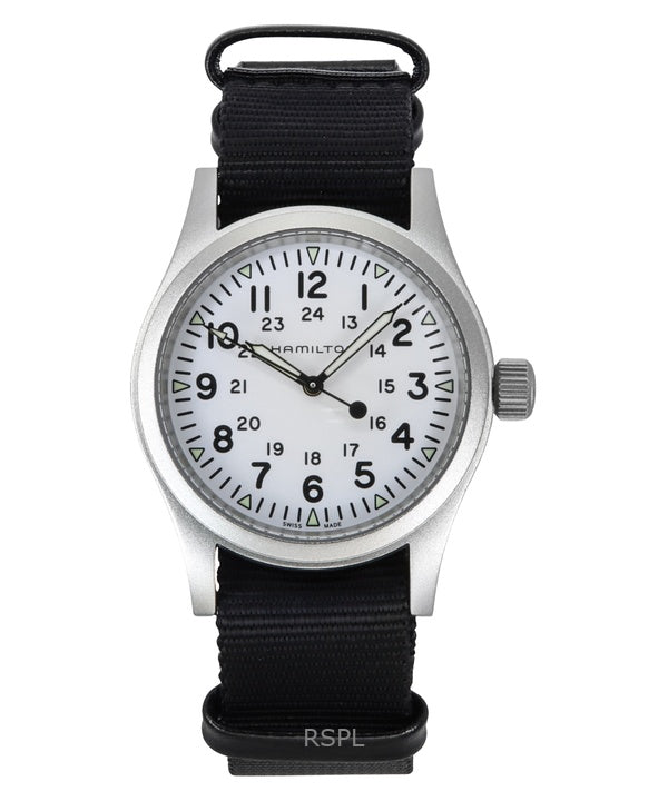 Hamilton Khaki Field Textilband Vit Urtavla Automatisk H69439910 Herrklocka