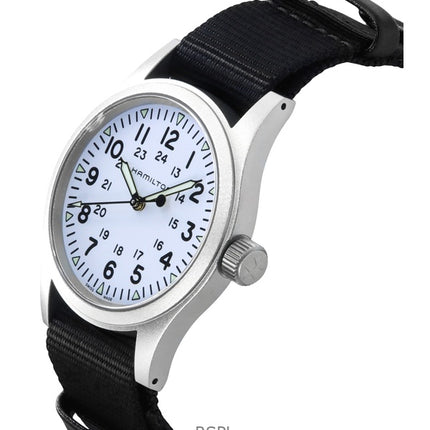 Hamilton Khaki Field Textilband Vit Urtavla Automatisk H69439910 Herrklocka