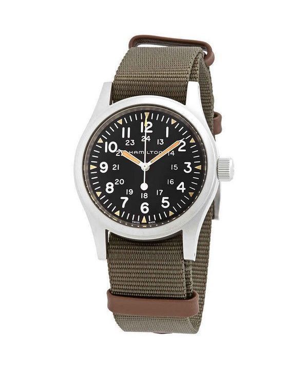 Hamilton Khaki Field Grön Nylonrem Svart Urtavla Mekanisk H69439931 Herrklocka