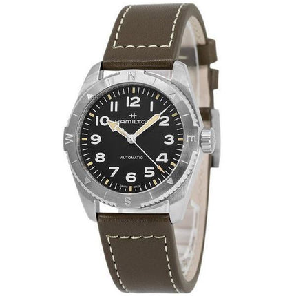 Hamilton Khaki Field Expedition Läderrem Svart Urtavla Automatisk H70225830 100M herrklocka