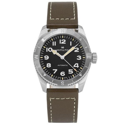 Hamilton Khaki Field Expedition Läderrem Svart Urtavla Automatisk H70225830 100M herrklocka