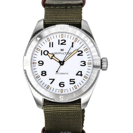 Hamilton Khaki Field Expedition Textilband vit urtavla Automatisk H70315910 100M unisexklocka