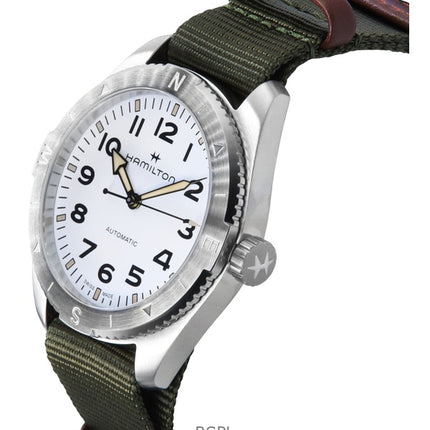 Hamilton Khaki Field Expedition Textilband vit urtavla Automatisk H70315910 100M unisexklocka