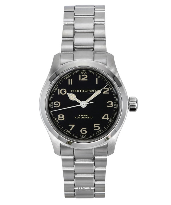 Hamilton Khaki Field Murph rostfritt stål svart urtavla automatisk H70405130 100M herrklocka