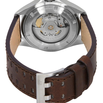 Hamilton Khaki Aviation Pilot Läderrem Svart Urtavla Automatisk H76305530 100M Herrklocka