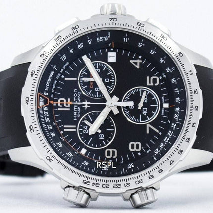 Hamilton Khaki Aviation X-Wind Chronograph Quartz GMT H77912335 Herrklocka