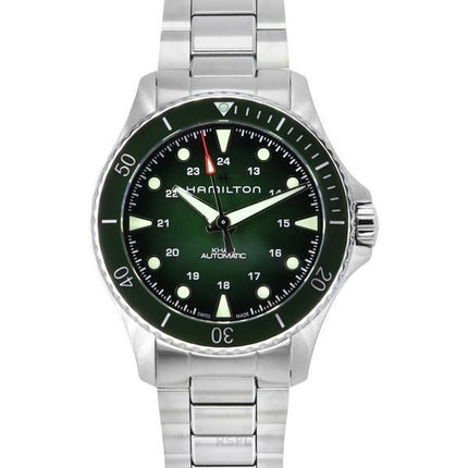 Hamilton Khaki Marinblå Scuba Rostfritt Stål Grön Urtavla Automatisk Dykare H82525160 300M Herrklocka