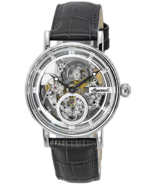 Ingersoll The Herald Läderrem Silver Skeleton Dial Automatisk I00402B Herrklocka